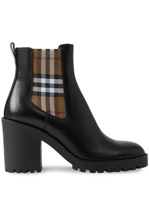 burberry vintage check and leather ankle boots